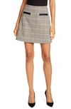 A.L.C REYNOLDS PLAID LEATHER TRIM MINI SKIRT,192148096806