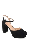 Journee Collection Womens Roslynn Almond Toe High Block Heel Pumps In Black