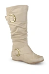 Journee Collection Jester Side Buckle Tall Boot In Stone