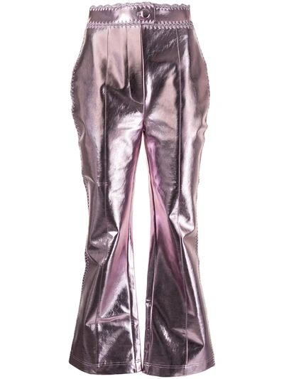 Alice Mccall Cool Cat Metallic-effect Trousers In Pink