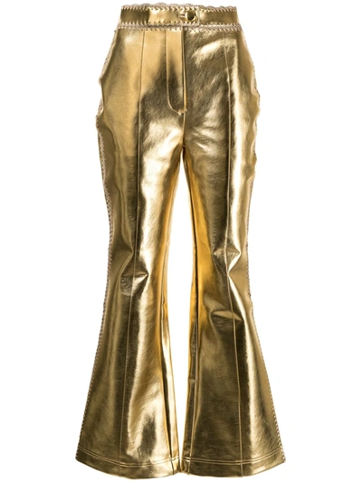 Alice Mccall Cool Cat Metallic-effect Trousers In Gold