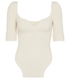 Khaite Irina Ribbed-knit Top In Ivory