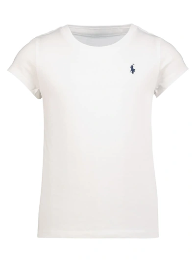 Polo Ralph Lauren Kids' Girls White Logo T-shirt