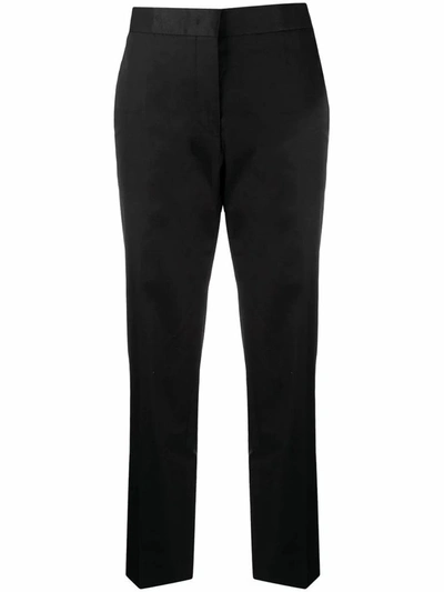 Jil Sander Cropped Raw Wool Twill Regular Pants In Black
