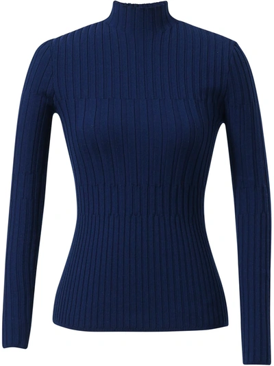 Jason Wu Ribbed Fitted Jumper In Blue