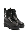 PHILIPP PLEIN JUNIOR LACE-UP LEATHER BOOTS