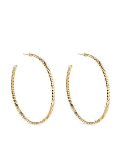 David Yurman 18kt Yellow Gold Cable Hoop Earrings