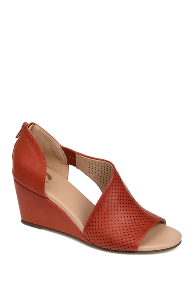 Journee Collection Journee Aretha D'orsay Wedge Sandal In Rust