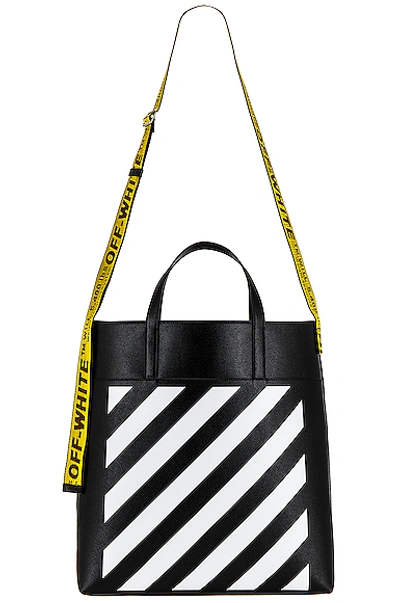 Off-white Leather Tote In Black
