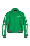 Amiri Bones Varsity Bomber Jacket In Tennis Green