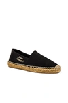 Saint Laurent Canvas Slip-on Espadrilles With Embroidered Logo Detail In Black