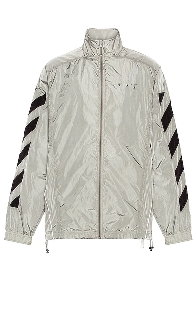 Off-white Logo-print Zip-up Track Jacket In Grey | ModeSens Off-white Logo-print Zip-up Track Jacket In Grey | ModeSens