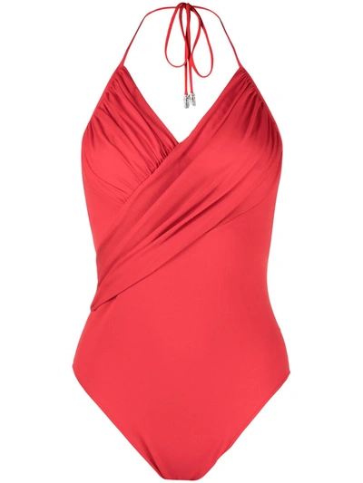 Alexandre Vauthier 露背挂脖连体紧身衣 In Red
