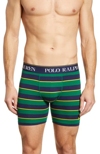 Polo Ralph Lauren Cotton Stretch Boxer Briefs In Green