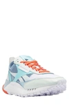 Reebok Classic Leather Legacy Running Shoe In Chalk Blue/ Digital Glow/ Aqua