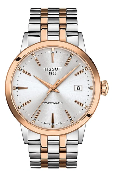 Tissot Classic Dream Watch, 42mm In Silver/rose Gold