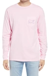 VINEYARD VINES GARMENT DYED VINTAGE WHALE LONG-SLEEVE POCKET GRAPHIC TEE,1V013792