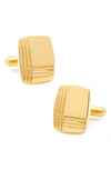 Cufflinks, Inc Stainless Steel Gold Tartan Plaid Cufflinks In Gold