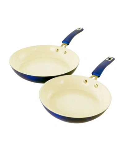 Kenmore Arlington 2 Piece Non-stick Frying Pan Set In Blue