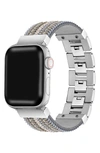 The Posh Tech Beaded Bracelet Strap For Apple Watch In Grey / Gold-38/ 40mm