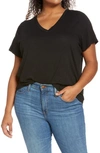 Madewell Whisper Cotton V-neck T-shirt In True Black
