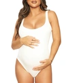 Naked Wardrobe The Nw Hourglass Mama Maternity Bodysuit In White