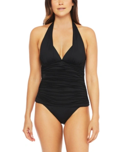 La Blanca Halter Tankini Top In Black