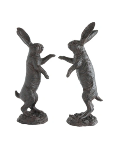 3r Studio Magnesia Standing Rabbits In Brown