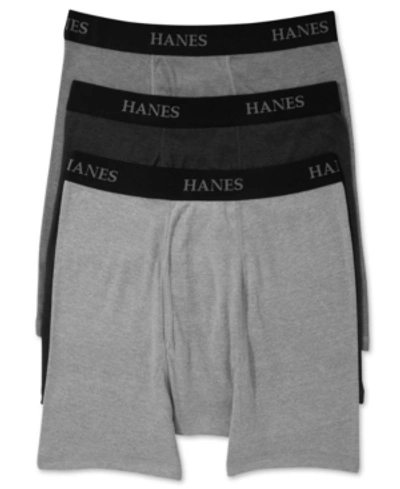 Hanes Big Boys Ultimate Cotton Blend Boxer Briefs, Pack Of 5 In Black Combo