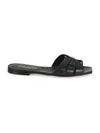 Saint Laurent Women's Tribute Leather Slides In Black 1