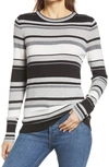Halogenr Halogen Crewneck Sweater In Grey Multi Stripe