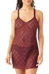 B.tempt'd By Wacoal Lace Kiss Chemise In Windsor Wine