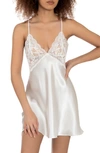 IN BLOOM BY JONQUIL LACE & SATIN CHEMISE,SYY010