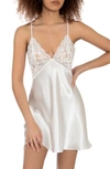 In Bloom By Jonquil Words Of Love Satin & Lace Chemise In Ivory
