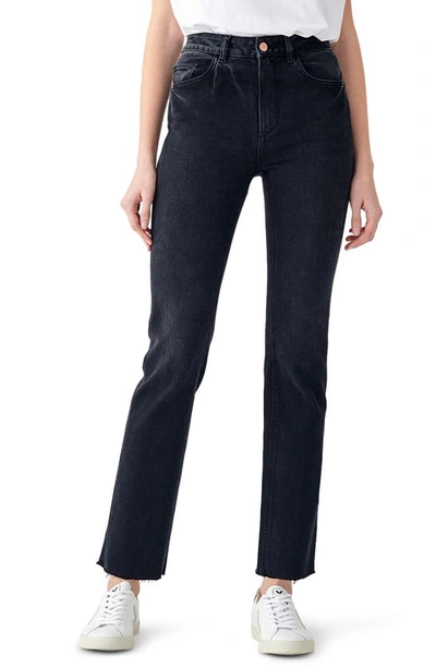 Dl 1961 Patti Straight High Rise Vintage Ankle Jeans Black In Salina