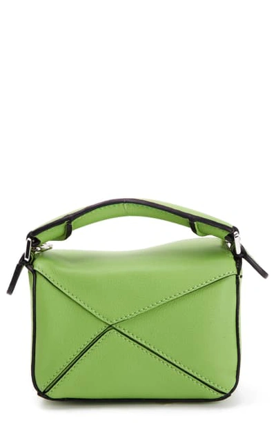 Loewe Nano Puzzle Leather In Apple Green