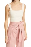 A.l.c Jordana Sweetheart Knit Crop Top In White