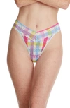 Hanky Panky Cheery Check Original Rise Thong In Cherry Check