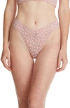 Hanky Panky Cross-dyed Leopard Original-rise Thong In Desert Rose White