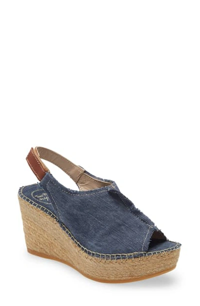 Toni Pons 'lugano' Espadrille Wedge Sandal In Navy Canvas