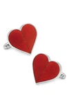 Cufflinks, Inc Heart Cuff Links In Red