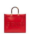 Fendi Women's Medium Sunshine Logo Leather Shopper In Fuoco Oro