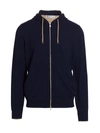 Brunello Cucinelli Cashmere Zip Hoodie In Navy