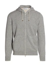 Brunello Cucinelli Cashmere Zip Hoodie In Grey