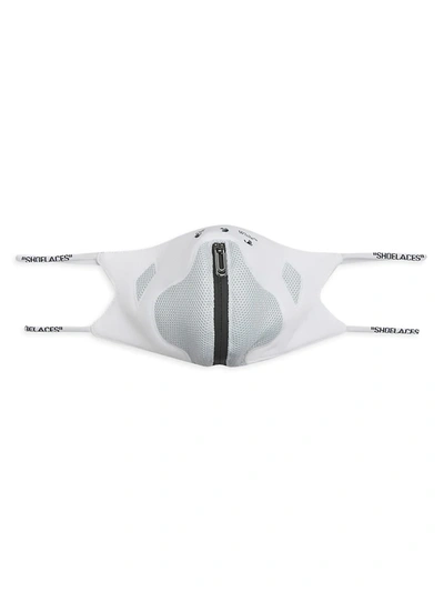 Off-white Zipper Quote Face Mask In Light Grey