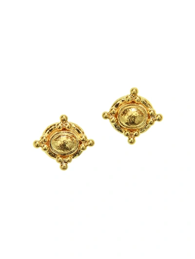 Elizabeth Locke 19k Yellow Gold Oval Stud Earrings