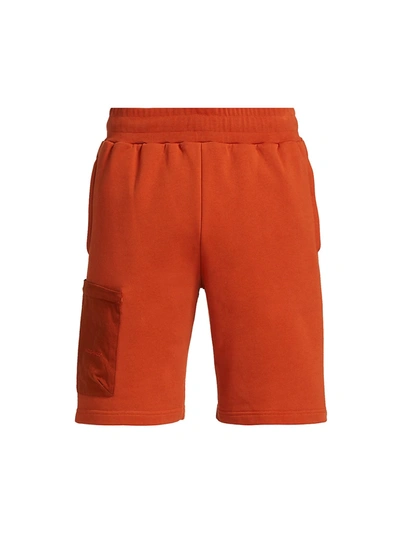 A-cold-wall* Logo-embroidered Relaxed-fit Cotton-jersey Shorts In Rust Oxide