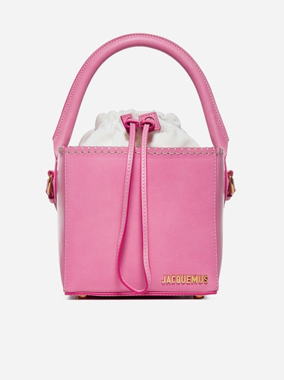 Jacquemus Le Seau Carre' Leather Bag In Pink