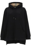 Burberry Black Aurore Vintage Check Hoodie In Black