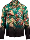 ALICE AND OLIVIA FLORAL PRINT SILK BLOUSE